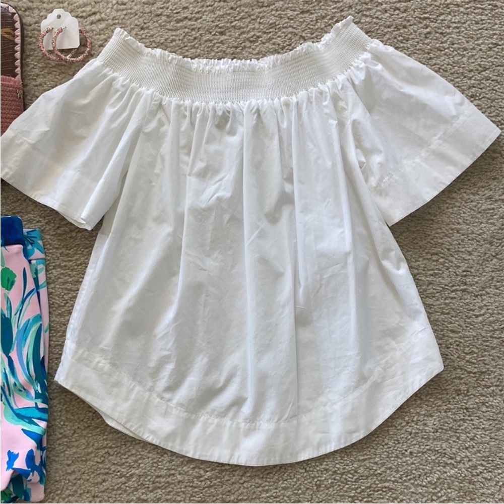 J. Crew White Off The Shoulder Top - Picture 3 of 7